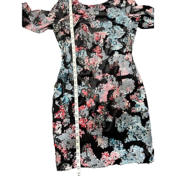 Dress The Population Sequin Bodycon Lola Dress Long Sleeve Size M NEW - Picture 6 of 7